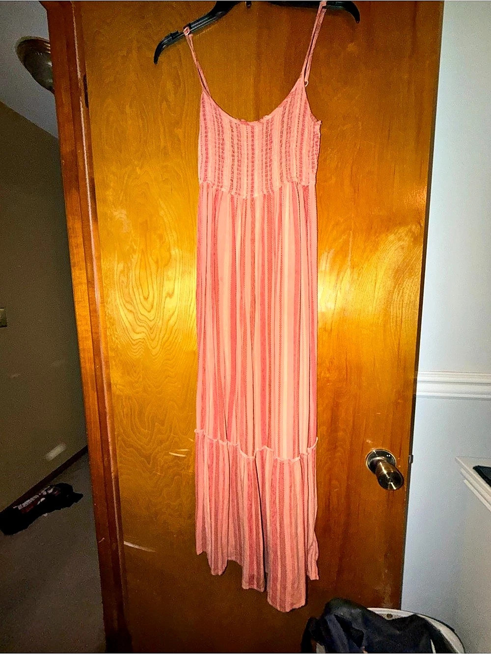 Pink Rose Pink Striped Maxi Dress Size Medium Like New